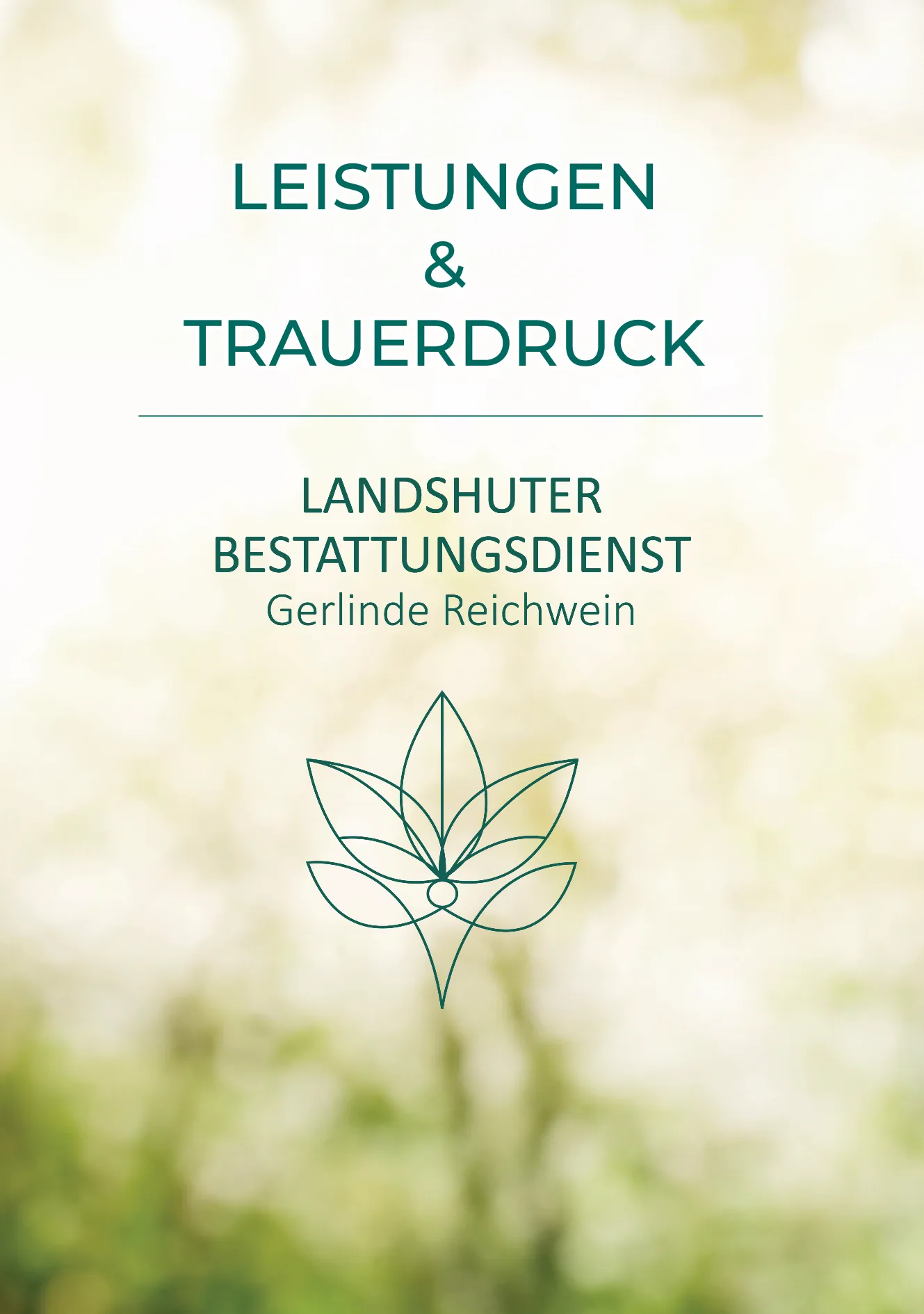 Leistungsbroschüre des Landshuter Bestattungsdiensts, Seite 1 von 24