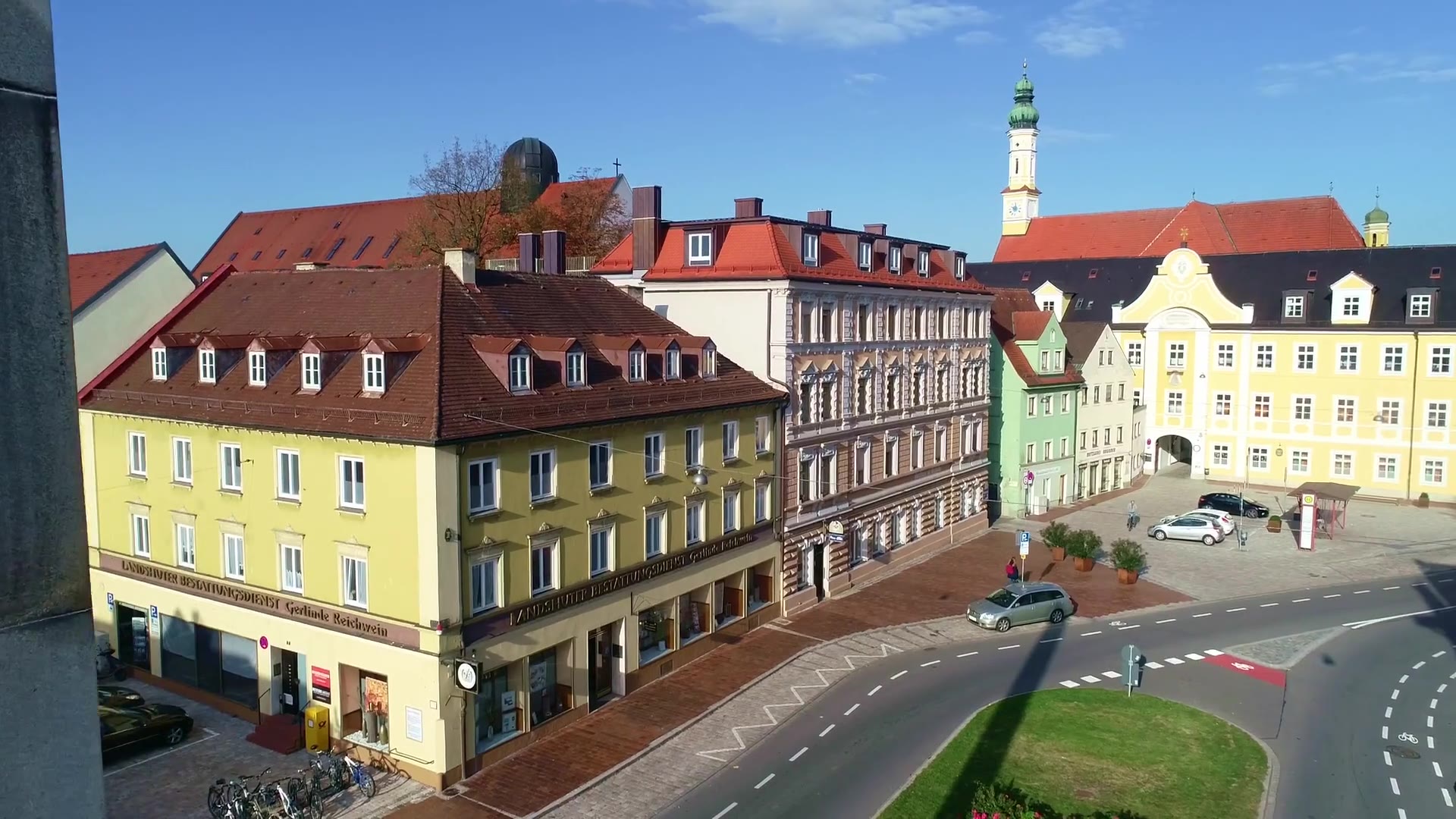 Luftaufnahme Landshut – Landshuter Bestattungsdienst am Bismarckplatz